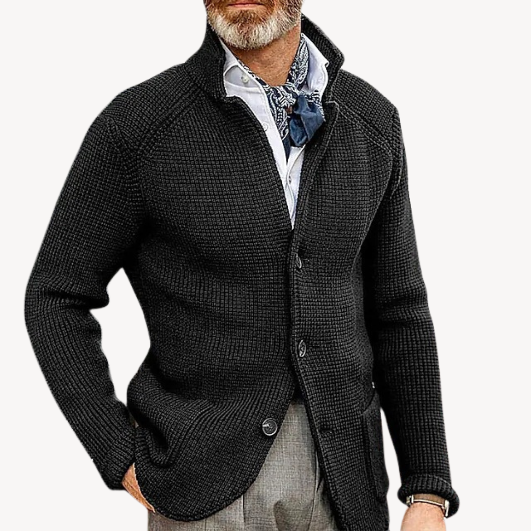 Men's Knitted Cardigan For Men Versatile Layering With Refined Silhouette Classic Winter Essential