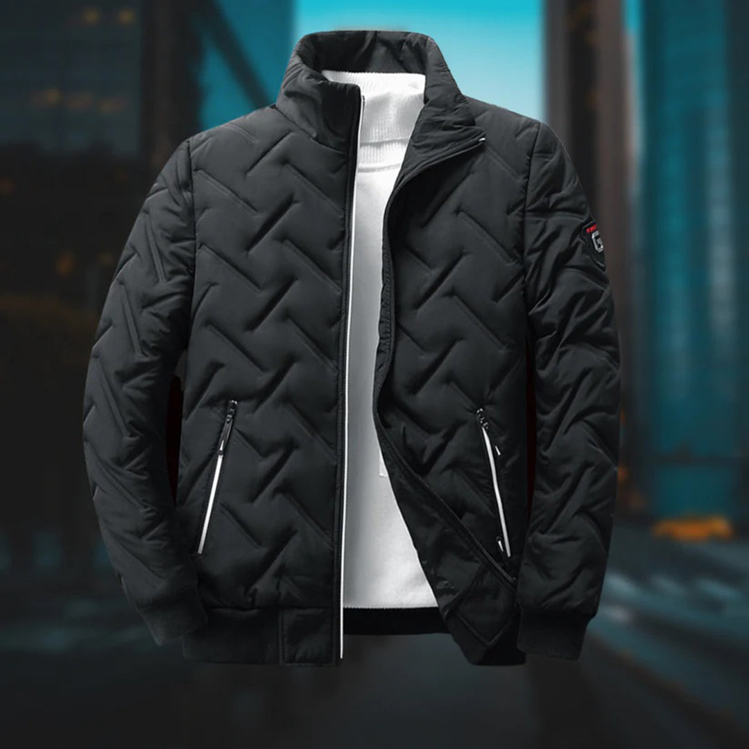 Men's Lined Jacket For Warmth And Style With Full Zip And High Collar For Everyday Wear