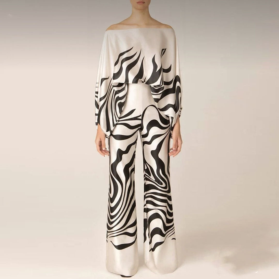 Lumiere Women Two Piece Suit Elegant Comfortable Printed Fabric For Fall Style And Seasonal Wear