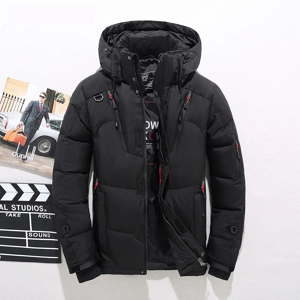 Isaiah Puffer Jacket For Men With Detachable Hood And Storm Flap Winter Outerwear TrendAura