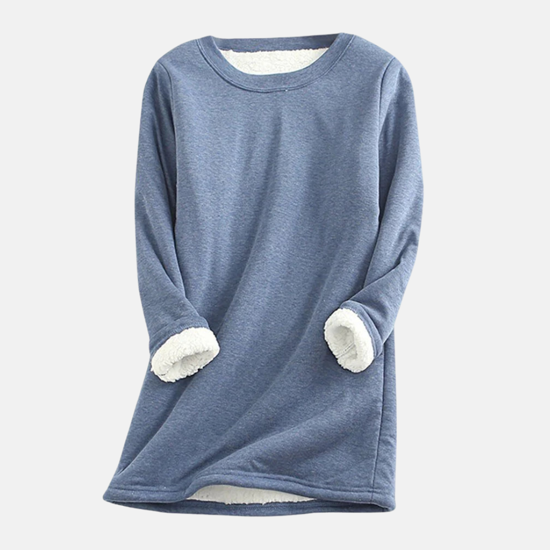 Women’s Sweatshirt - Knit - Relaxed Fit - Crew Neck - Plush Lined