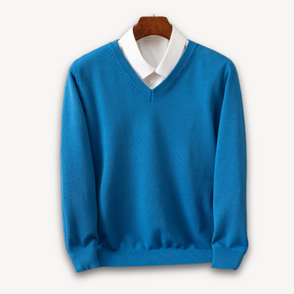 TrendAura Men's V Neck Slim Fit Sweater In Soft Knit With Ribbed Edges For Versatile Style