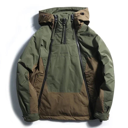 TrendAura Forekast White Duck Down Jacket for Men with Adjustable Hood Windproof and Water Resistant Shell