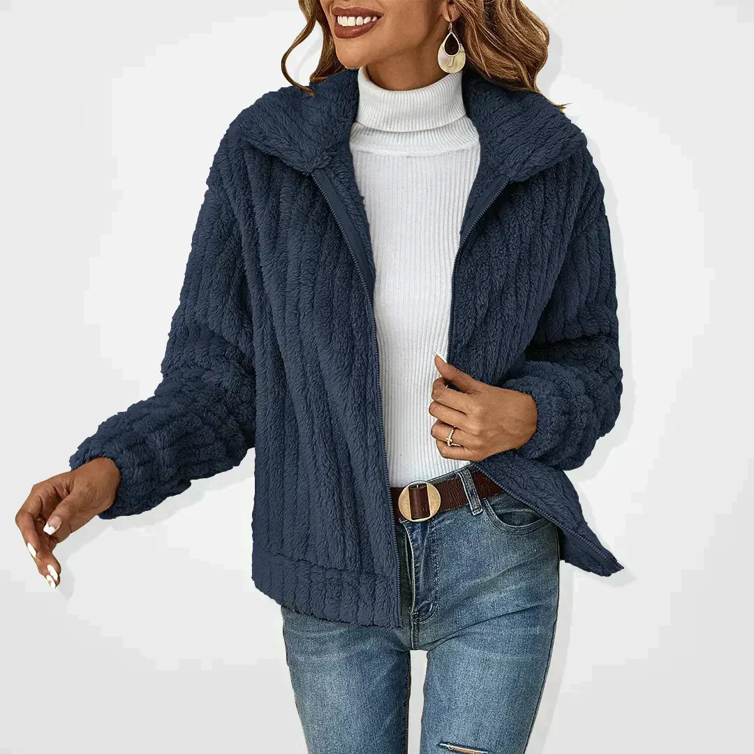 Women's Soft Knit Cardigan with Open Front and Long Sleeves