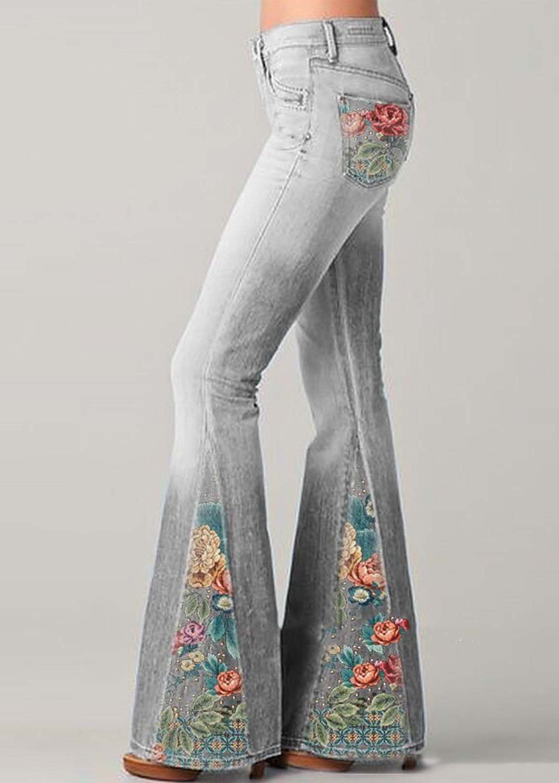 Women’s Boho Flare Jeans | High Waist