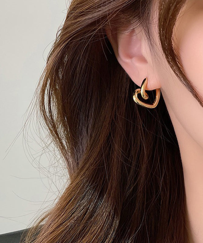 Boucles d'oreilles créoles Boho Love en alliage d'or - TrendAura