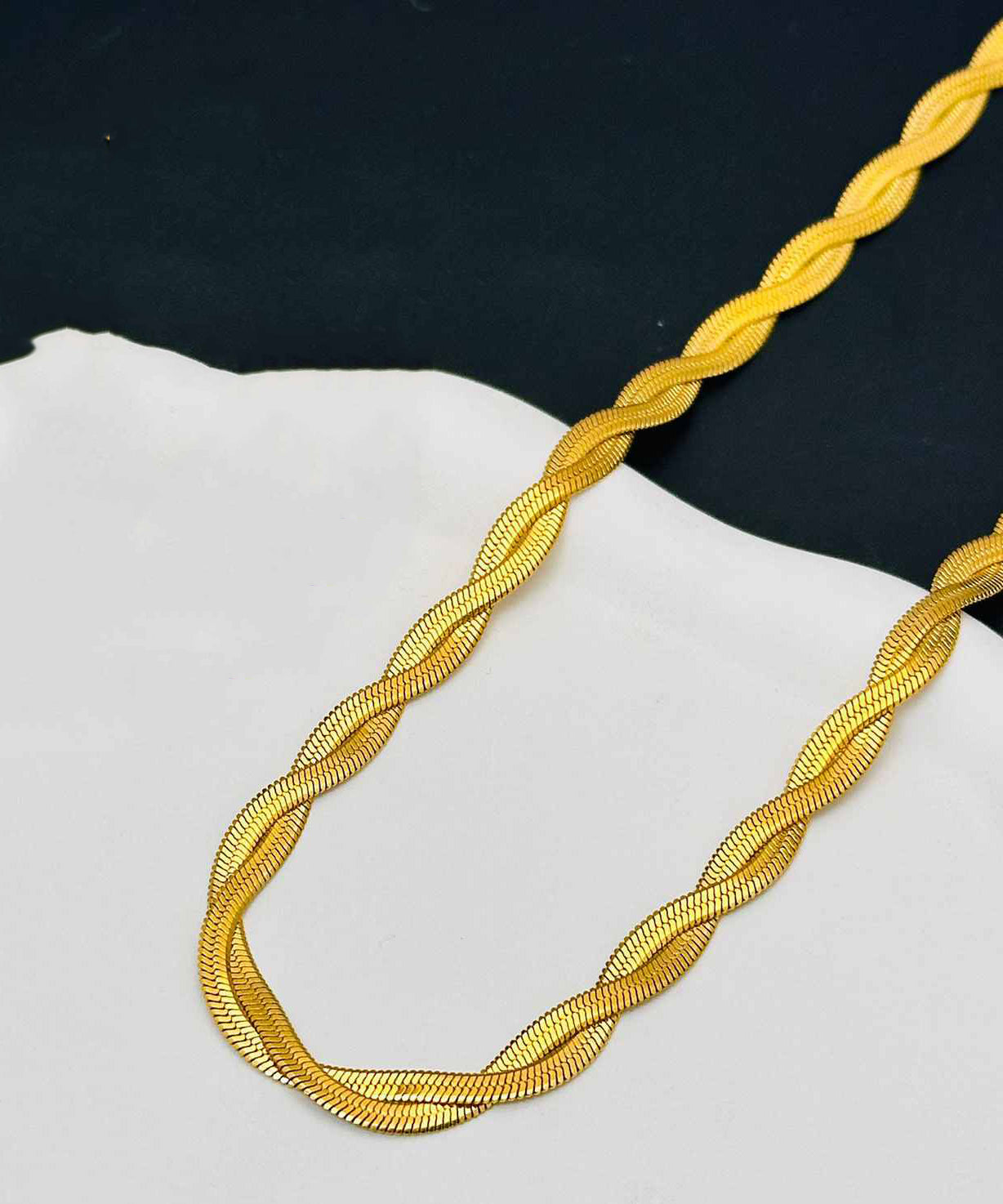 Collier double couche en alliage d'acier inoxydable doré Boho - TrendAura