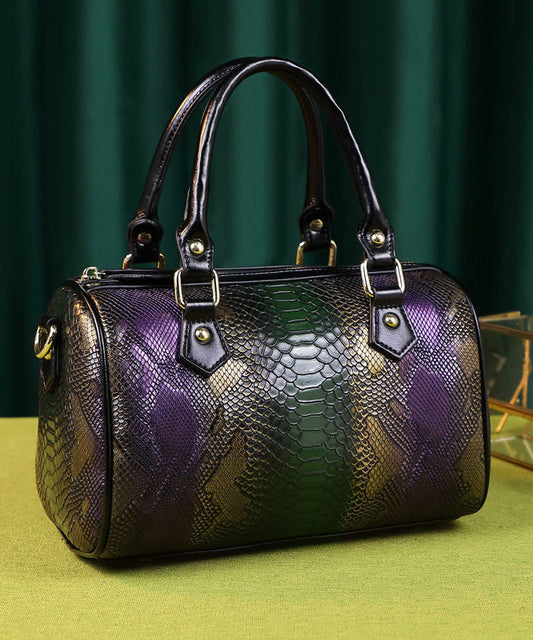 Sac fourre-tout Boho en cuir de veau durable gaufré violet - TrendAura