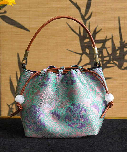 Sac seau en soie à cordon de serrage et imprimé bohème polyvalent - TrendAura