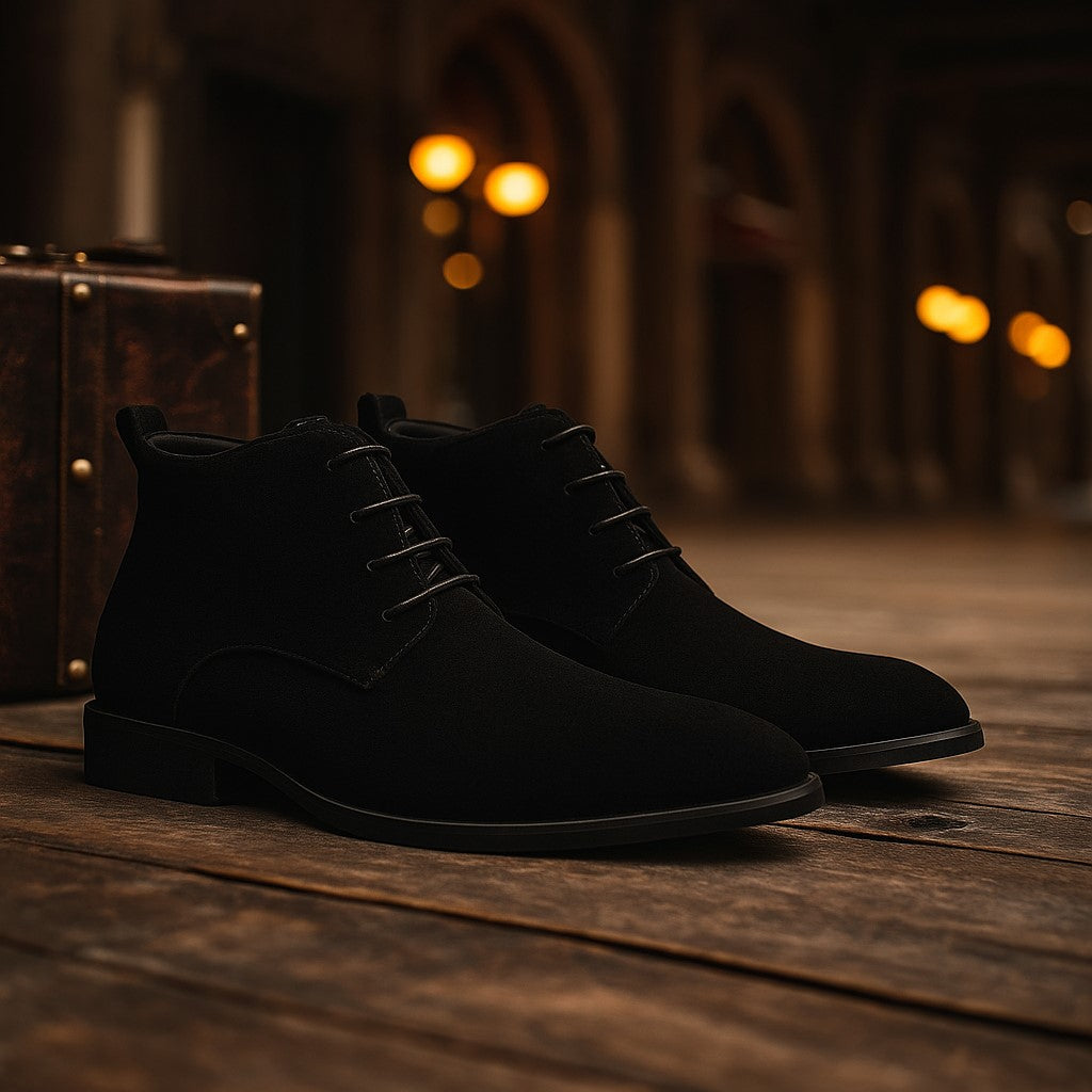 Mens Suede Desert Boots James Bond Style Timeless Refined Footwear For Men With Artisanal Stitching And Suede Finish
