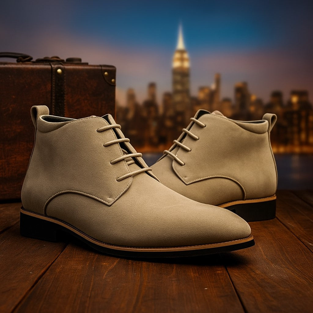 Mens Suede Desert Boots James Bond Style Timeless Refined Footwear For Men With Artisanal Stitching And Suede Finish