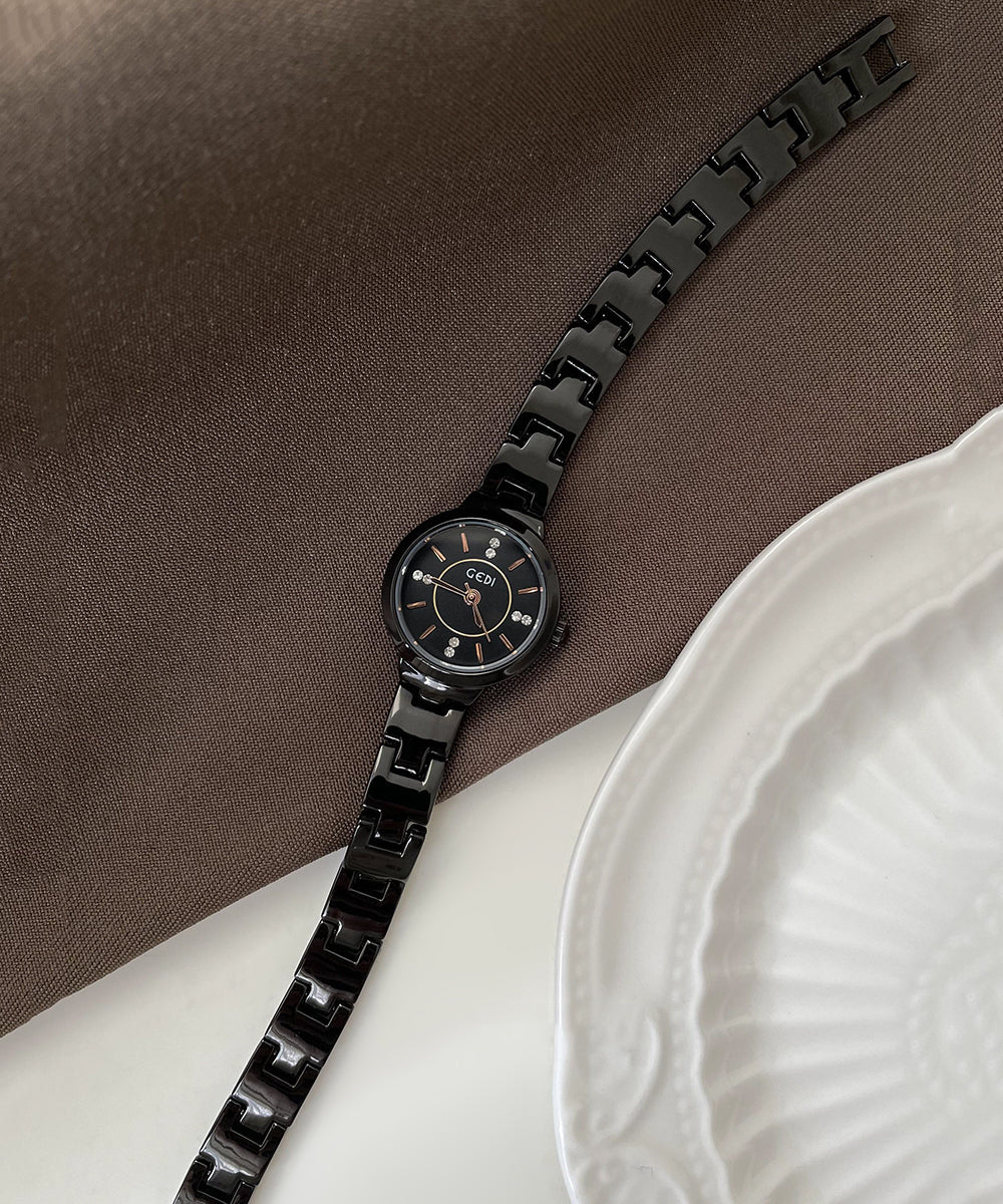 Montres boutique en alliage noir Hardlex avec mouvement à quartz - TrendAura