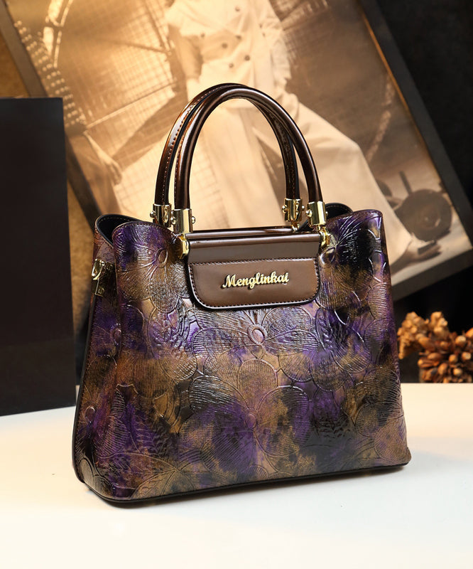 Sac fourre-tout en similicuir durable, dégradé violet, gaufré, boutique - TrendAura