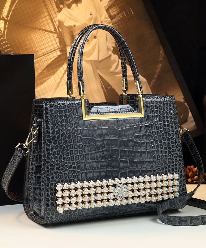 Sac fourre-tout grande capacité en similicuir gris Zircon Boutique - TrendAura