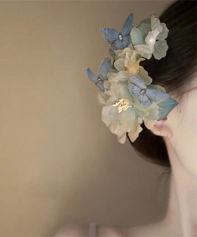 Petite épingle à cheveux florale en alliage de tulle jaune Boutique - TrendAura