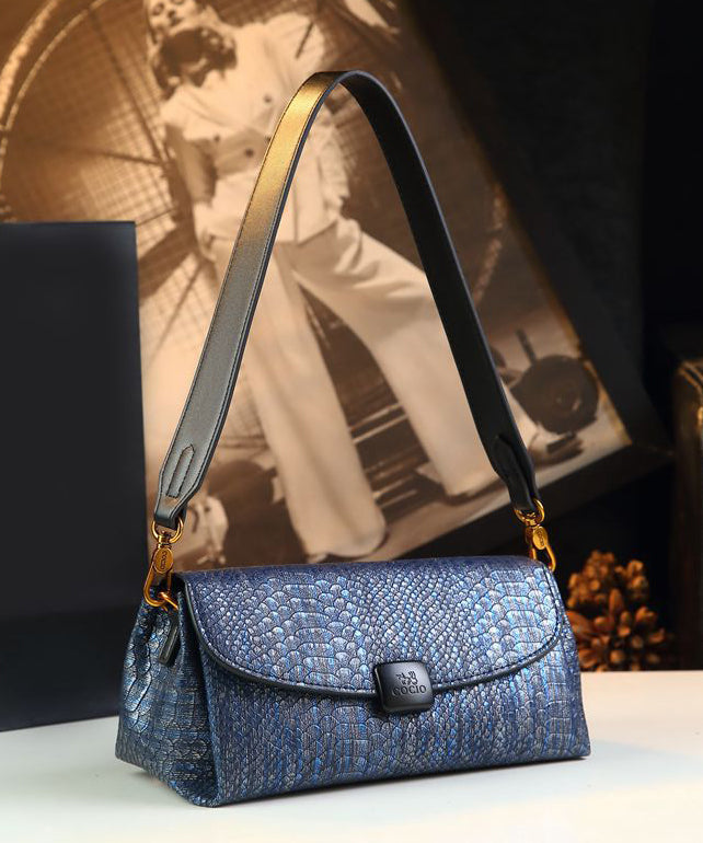 Sac à main bandoulière durable en serpentine bleu marine Boutique - TrendAura