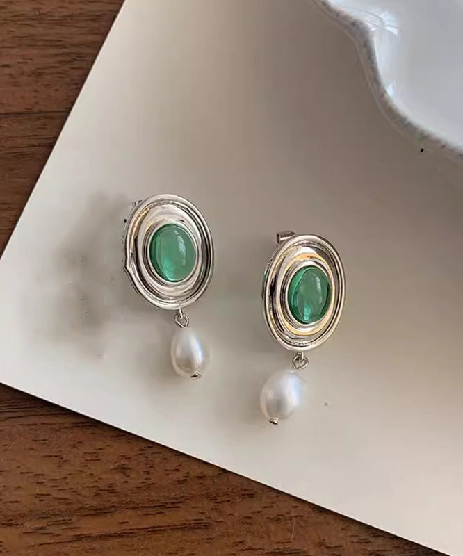 Boucles d'oreilles pendantes en alliage de soie et émail perlé - TrendAura