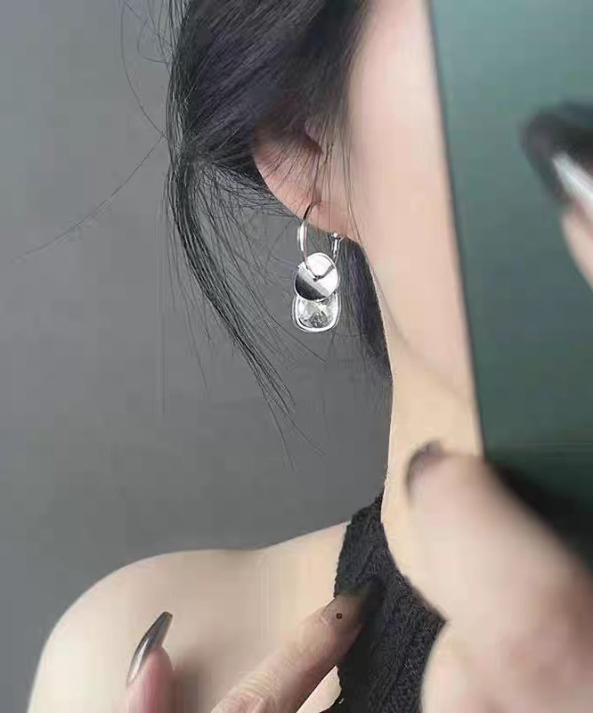 Boucles d'oreilles créoles en argent sterling et paillettes de cristal Boutique Silk - TrendAura
