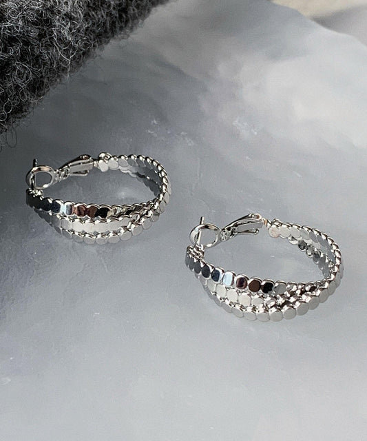 Boucles d'oreilles créoles torsadées en soie et argent sterling, style boutique. - TrendAura