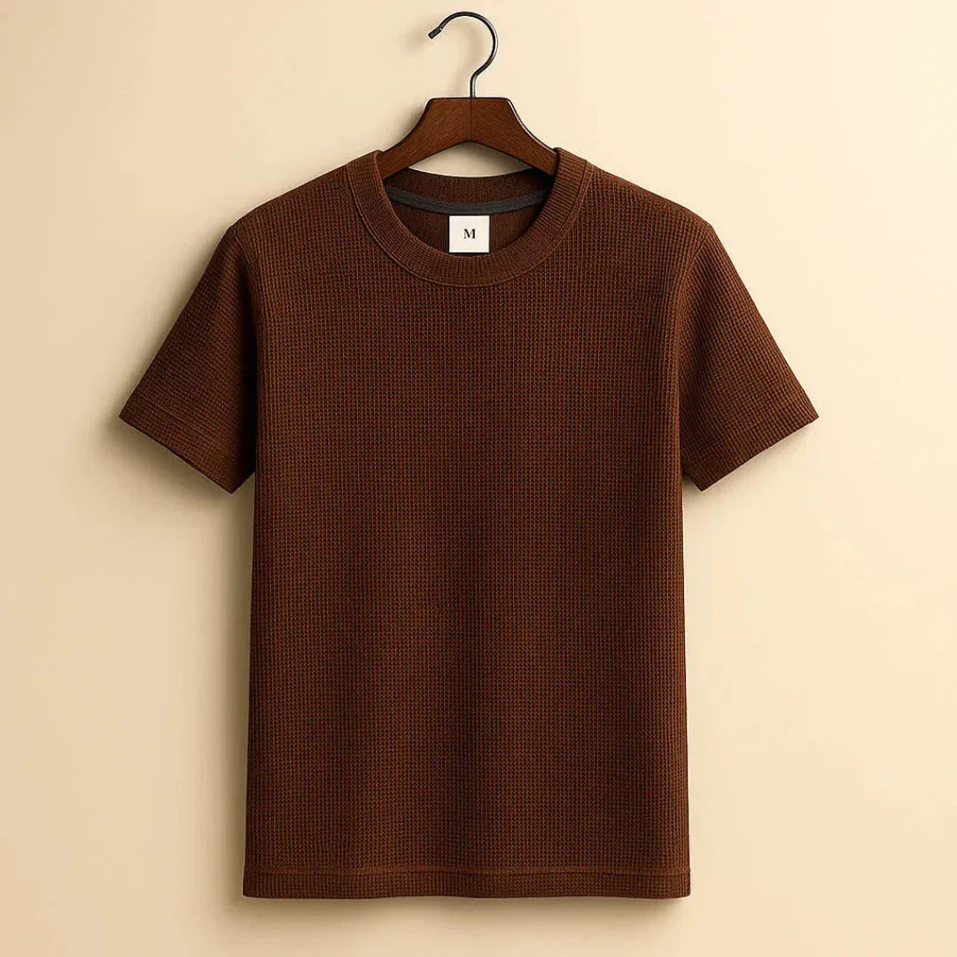 Braden Waffle-Knit Cotton Tee