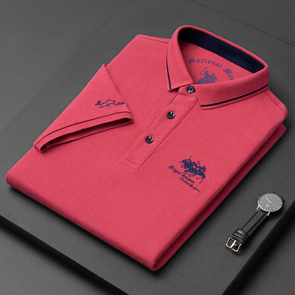 Casual polo shirt with buttons short sleeves for men
