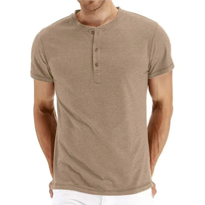 Max Slim Fit Cotton Henley T Shirt For Men Everyday Comfort Versatile Wardrobe Essential