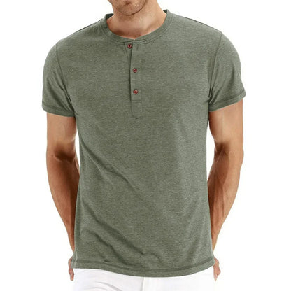 Max Slim Fit Cotton Henley T Shirt For Men Everyday Comfort Versatile Wardrobe Essential