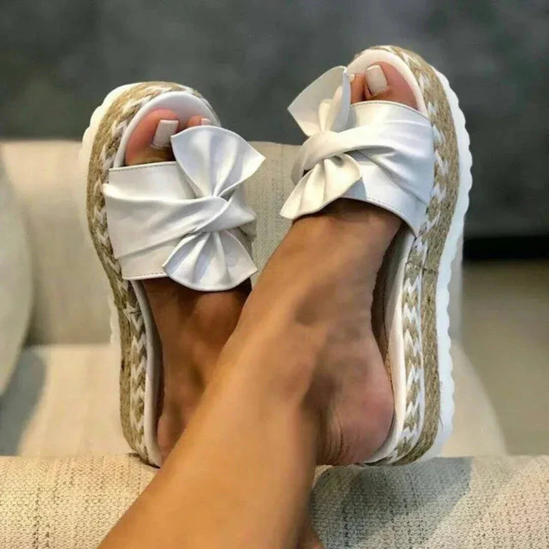 Brea Braid Bowknot Wedge Sandals