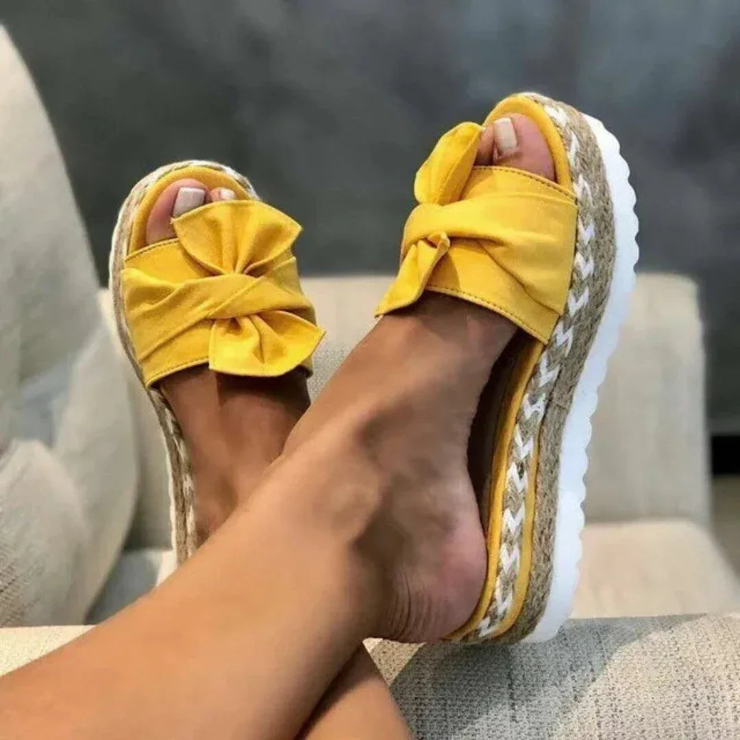 Brea Braid Bowknot Wedge Sandals