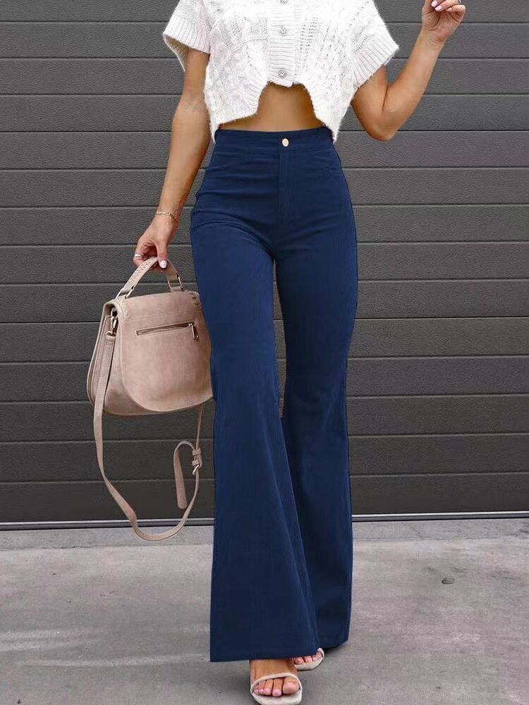 LURRA Corduroy Flared Pants For Women Comfortable And Trendy Everyday Wear Ideal For Work And Weekend