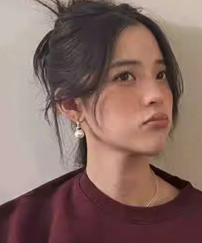 Boucles d'oreilles à tige en alliage de cuivre et soie avec perles - TrendAura
