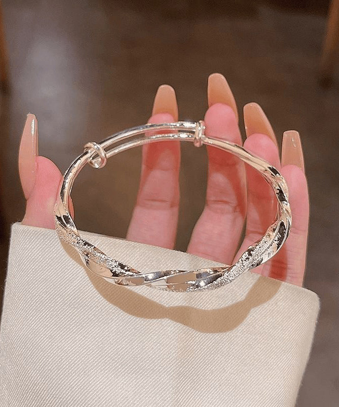 Bracelet jonc en soie, argent sterling et zircon - TrendAura