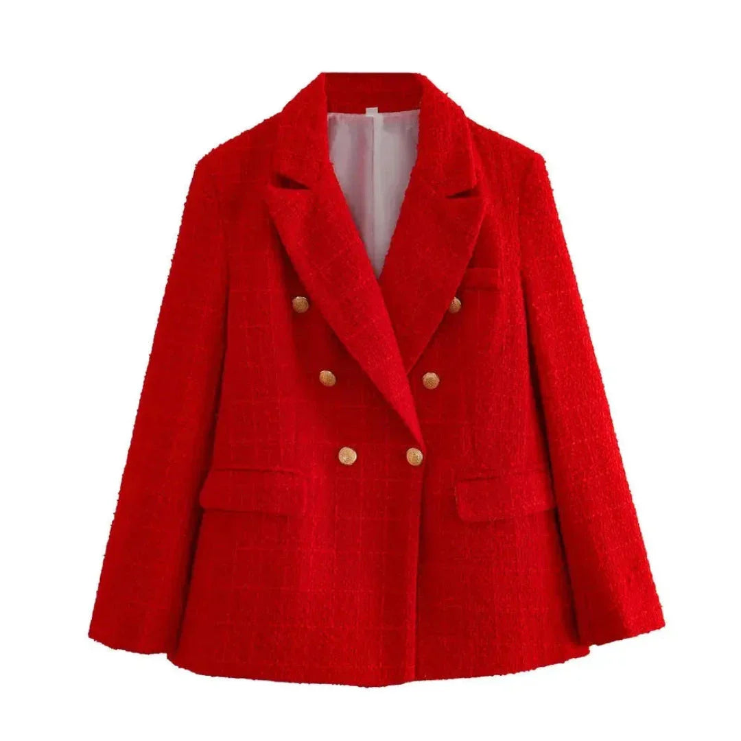 Brooke Textured Double-Breasted Jacket