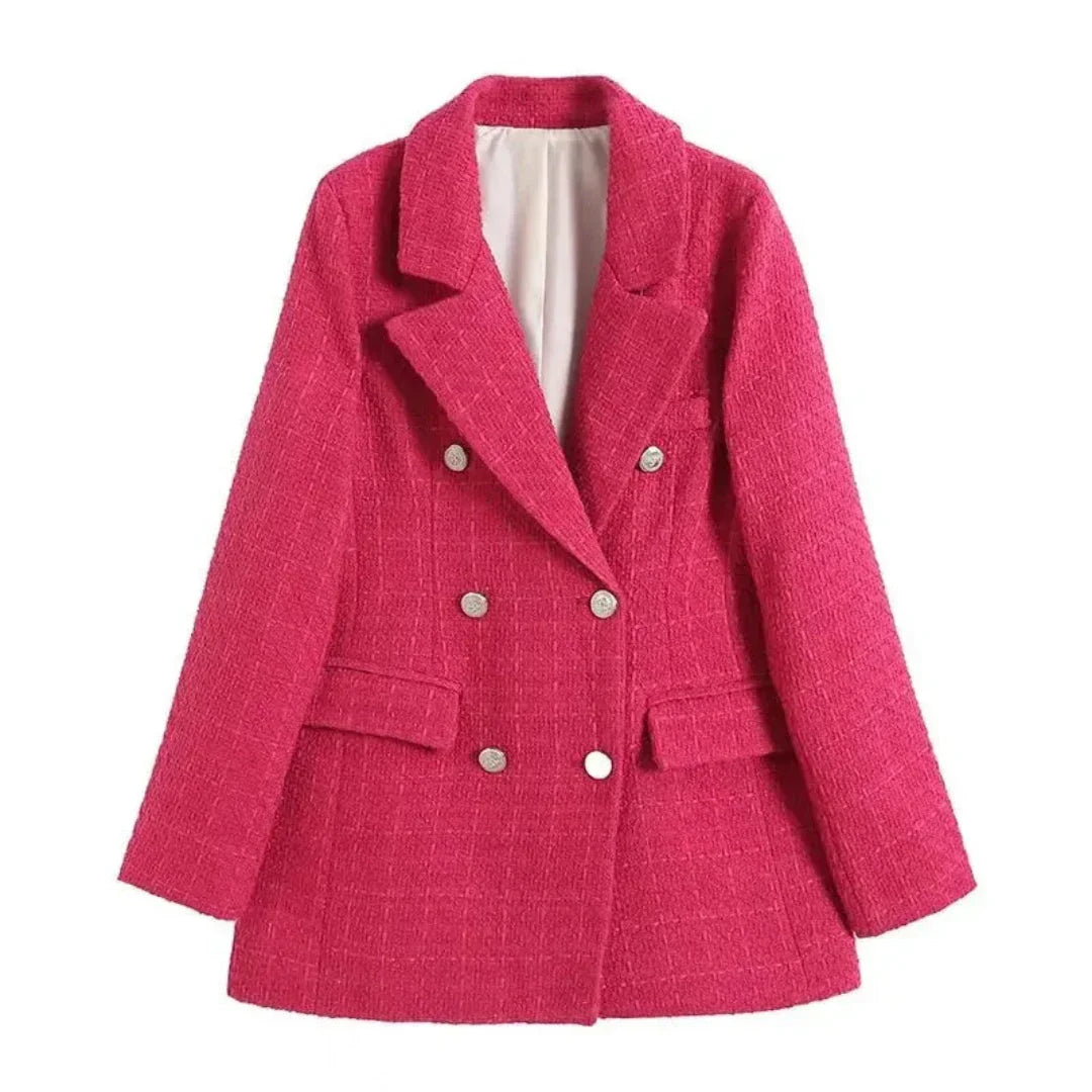 Brooke Textured Double-Breasted Jacket