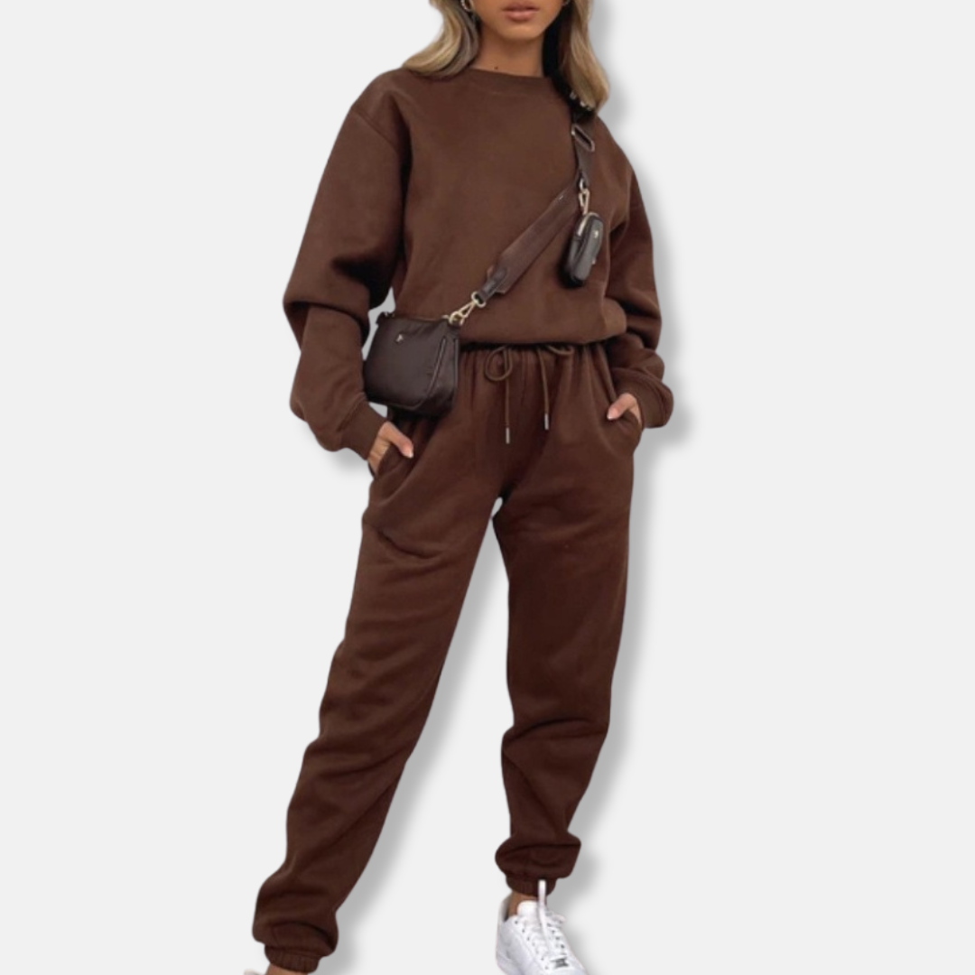 Women’s Two-Piece Set - Cotton Blend - Relaxed Fit - Elastic Drawstring Waist