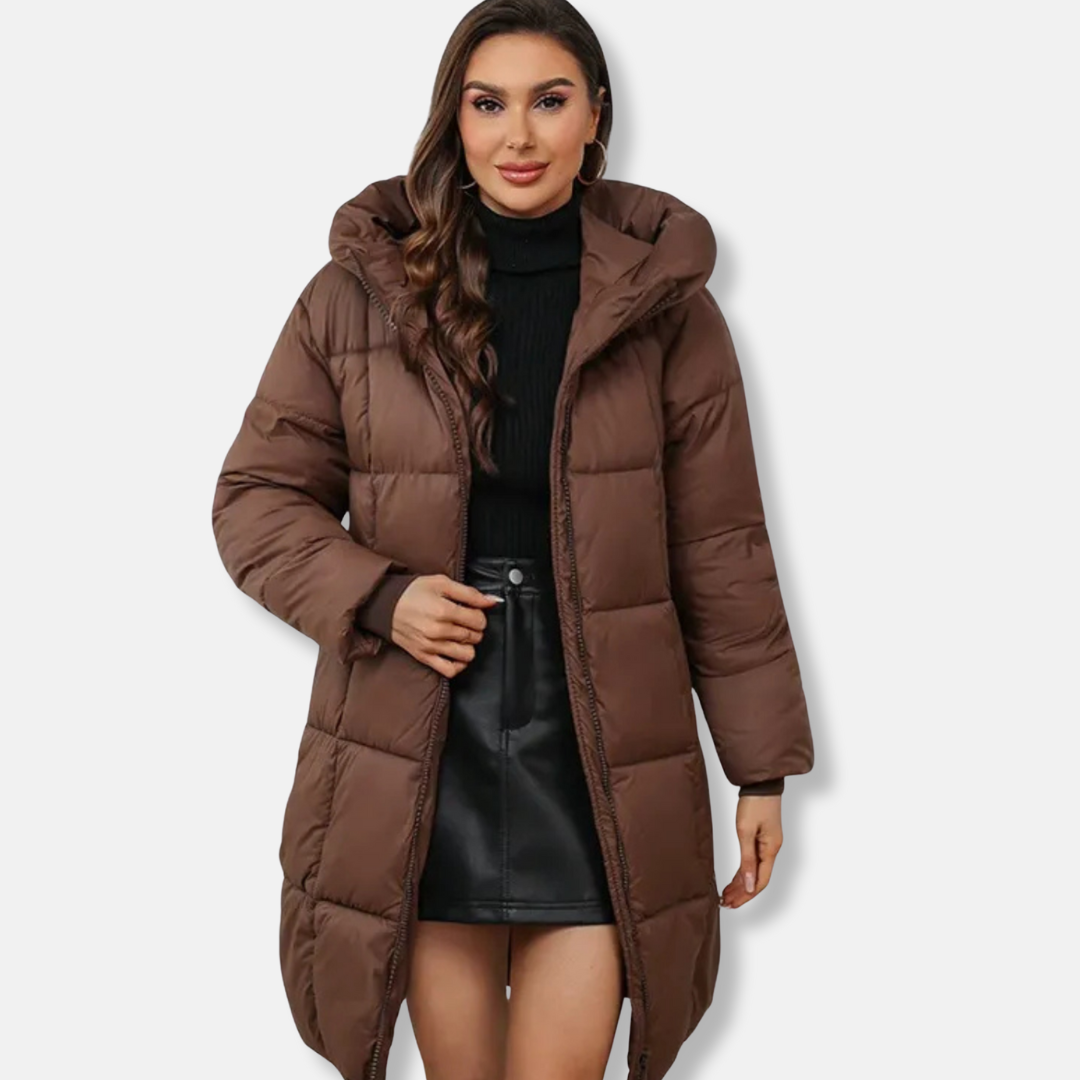 Women’s Puffer Coat - Quilted - Insulated - Hooded - Above Knee Length