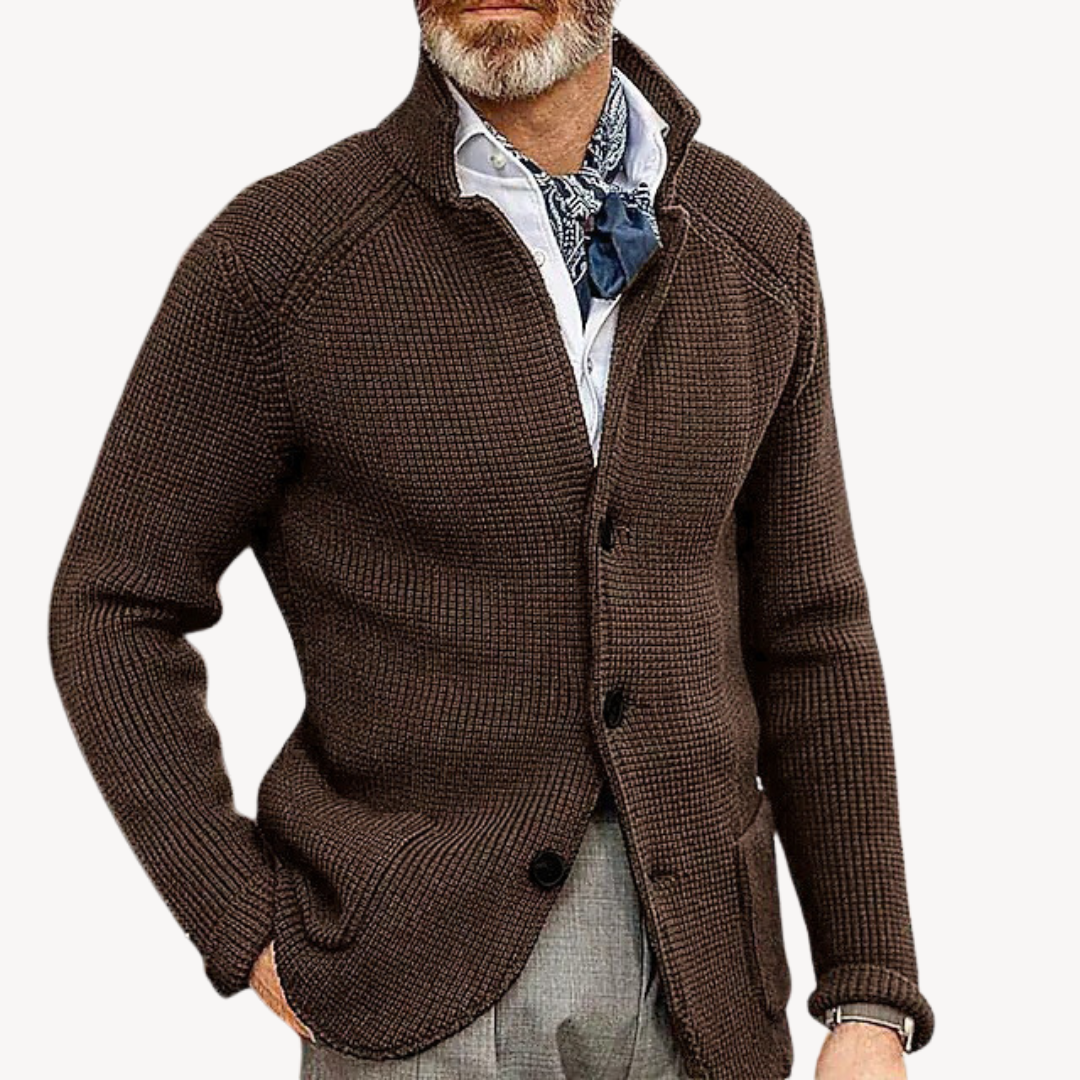 Men's Knitted Cardigan For Men Versatile Layering With Refined Silhouette Classic Winter Essential