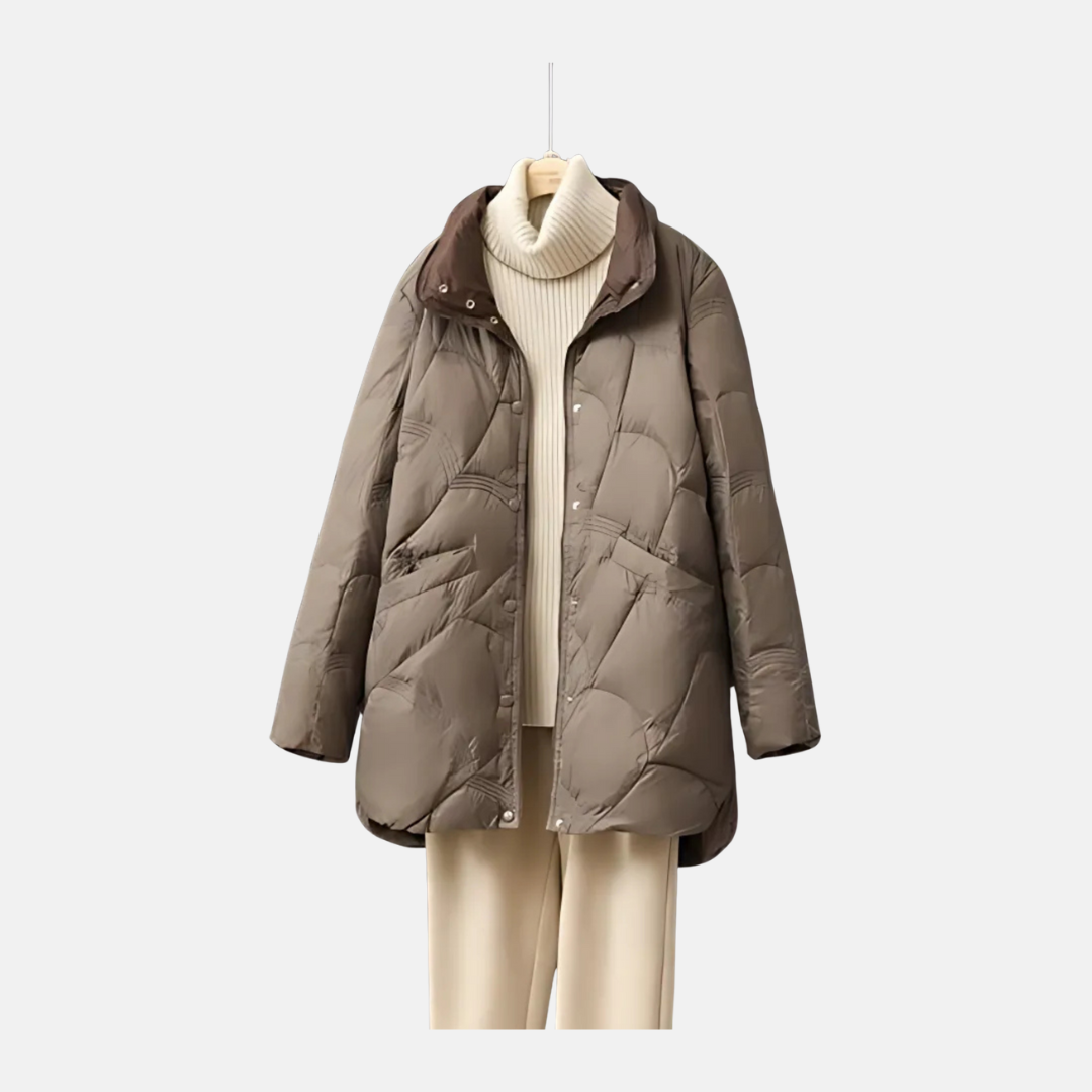 Women’s Jacket - Mid Length - Stand Collar - Quilted Pattern