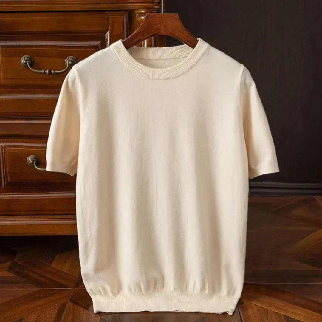 Bruce Wool Short-Sleeve O-Neck Tee By TrendAura - Luxurious Butter-Soft Knit For Everyday Wardrobe
