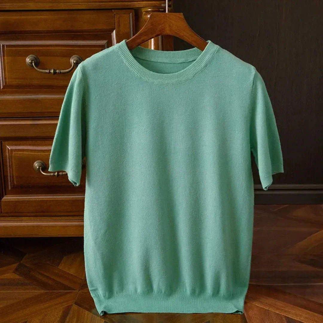 Bruce Wool Short-Sleeve O-Neck Tee By TrendAura - Luxurious Butter-Soft Knit For Everyday Wardrobe