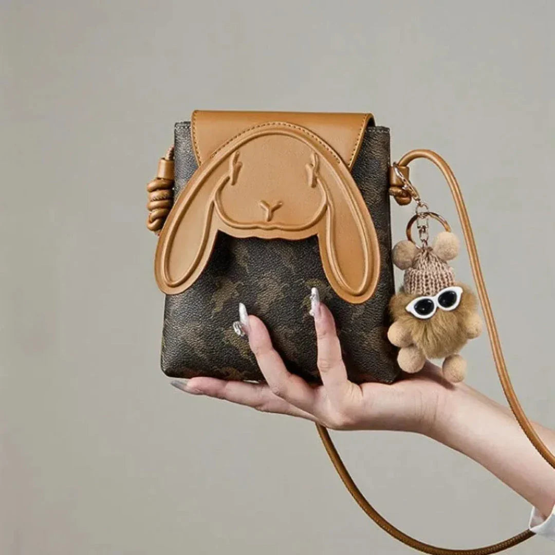 Bunny Vintage Leather Crossbody Bag - TrendAura