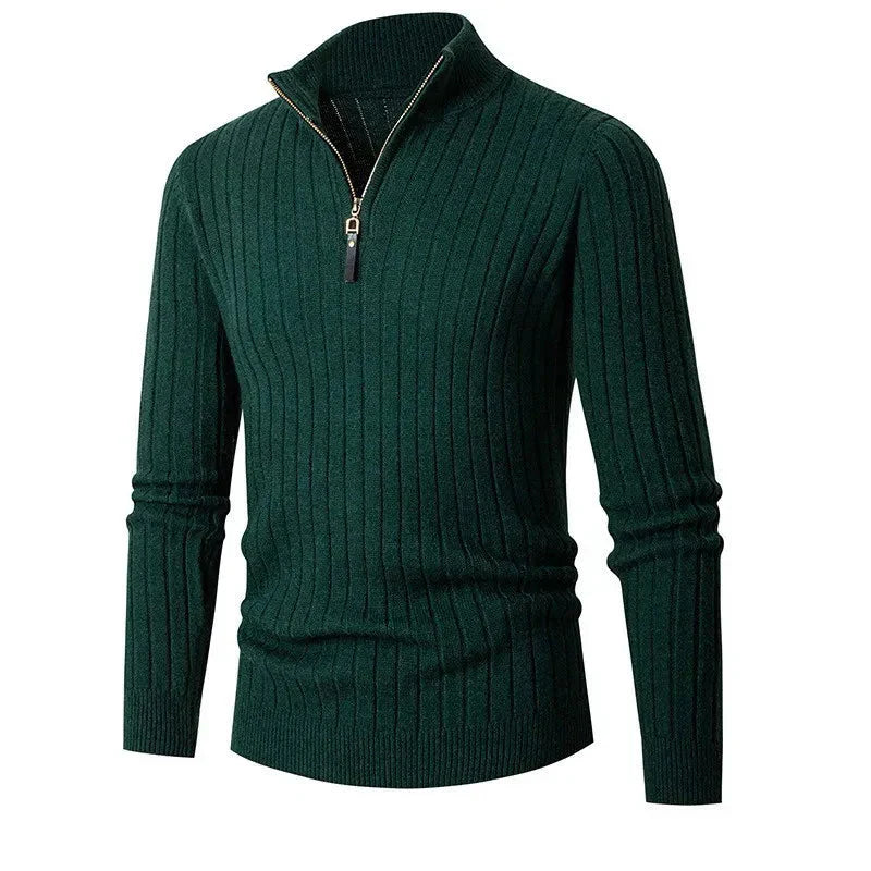 Mens Half Zip Sweater With High Collar For Winter Wardrobe Versatility And Style Upgrade