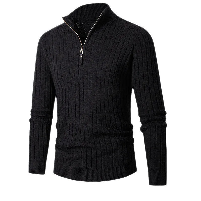 Mens Half Zip Sweater With High Collar For Winter Wardrobe Versatility And Style Upgrade
