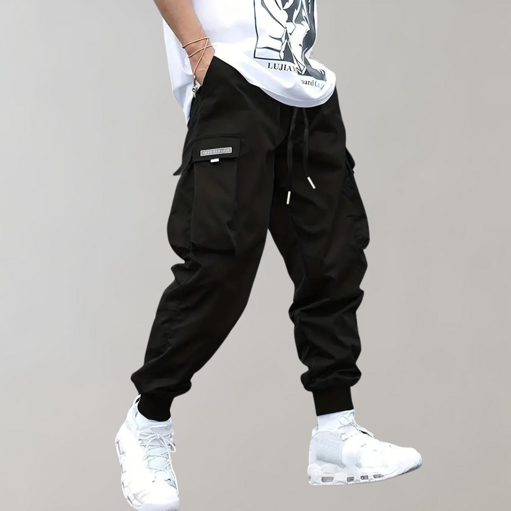 TrendAura Mens Cargo Joggers With Adjustable Waist And Elastic Cuffs Relaxed Fit Trousers