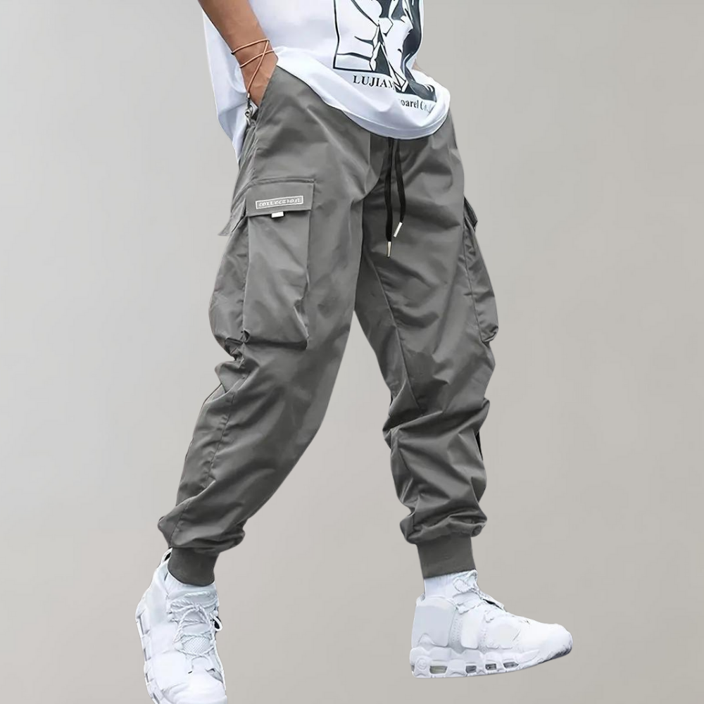 TrendAura Mens Cargo Joggers With Adjustable Waist And Elastic Cuffs Relaxed Fit Trousers