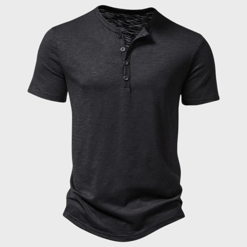 Men's Henley T Shirt Cotton Blend With Button Closure Short Sleeve Regular Fit Casual Top