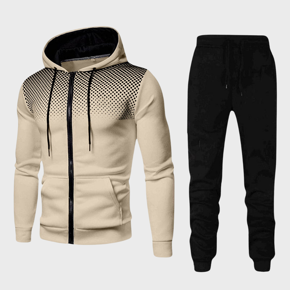 TrendAura Men's Tracksuit Slim Fit Zip Hoodie And Joggers With Adjustable Waist Comfortable For Training