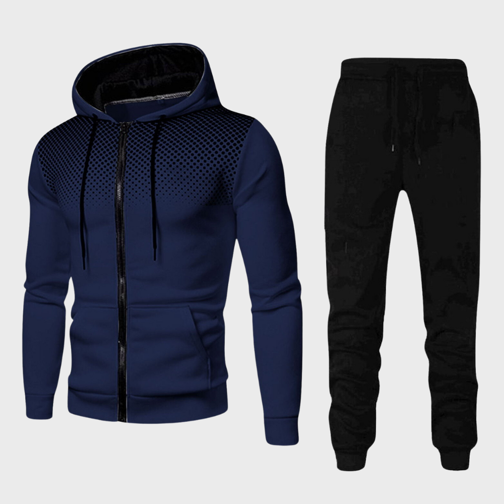 TrendAura Men's Tracksuit Slim Fit Zip Hoodie And Joggers With Adjustable Waist Comfortable For Training