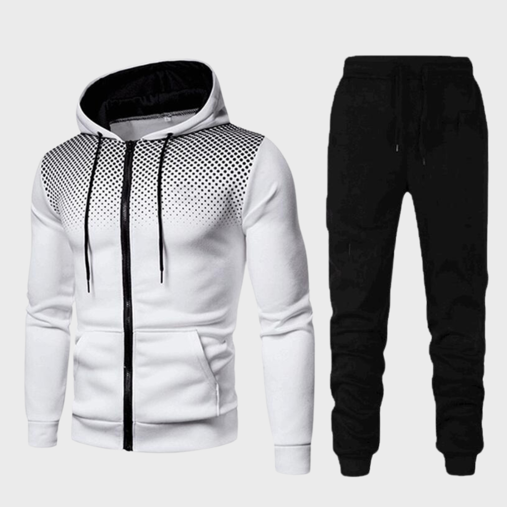 TrendAura Men's Tracksuit Slim Fit Zip Hoodie And Joggers With Adjustable Waist Comfortable For Training
