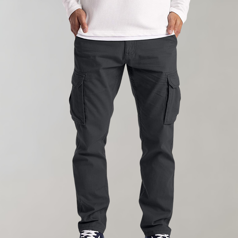 Men's Cargo Pants Relaxed Fit Durable Cotton With Multiple Practical Pockets For Everyday And Outdoor Wear
